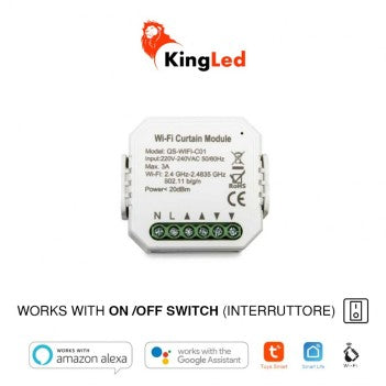 KiWi CM1 Modulo Tapparella Smart WiFi AC 230V - Compatibile con Alexa, Google e Smartphone